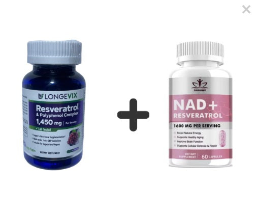 1 NAD + 1  RESVERATROL LONGEVIX 60 CAPS